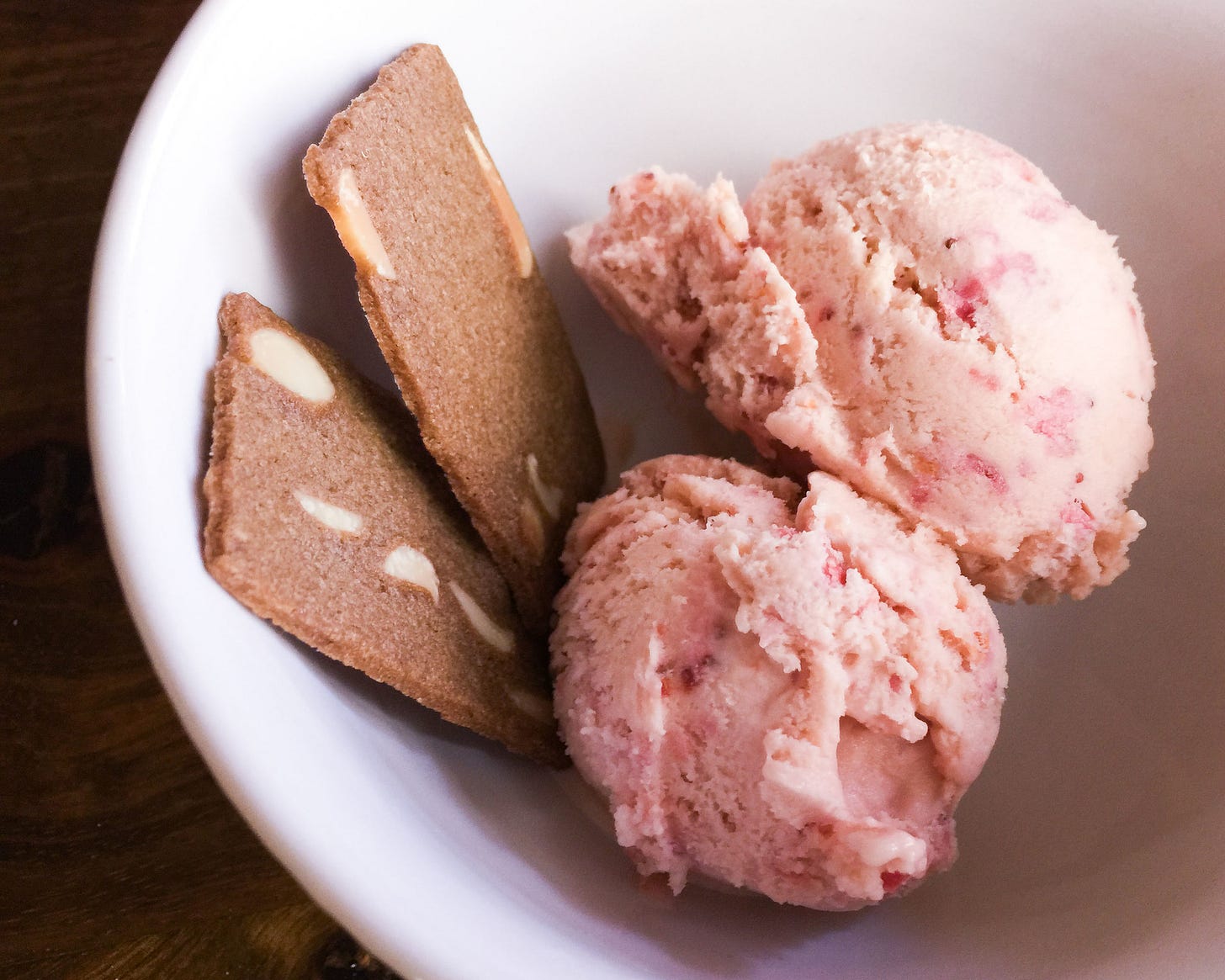 Strawberry-mezcal ice cream