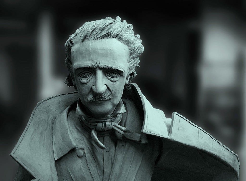 Escultura em homenagem a Edgar Allan Poe (divulgação)
