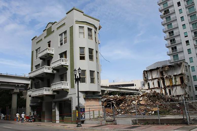 Figure 6: Demolition of Johnson Apartment Hotel in 2014