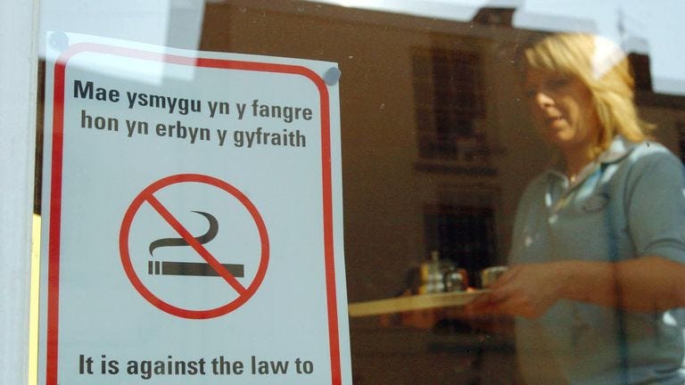 Wales to ban smoking outside hospitals and schools | UK News | Sky News