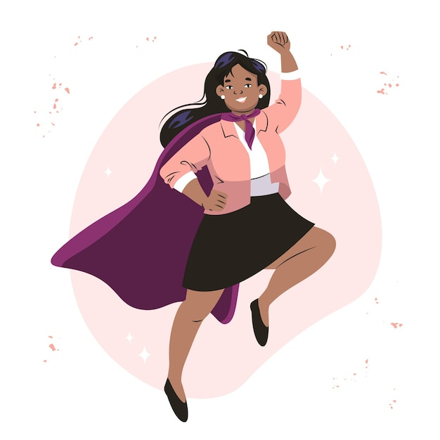 Free vector flat women's day superwoman illustration Free vector flat women's day superwoman illustration