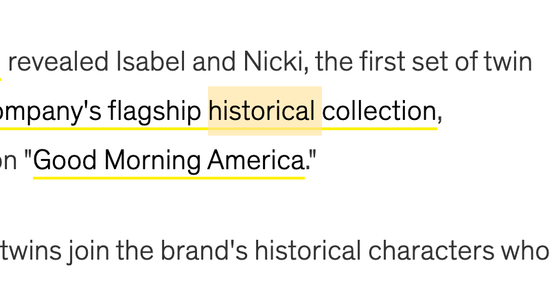Same screenshot, zoomed in more on the word "historical"