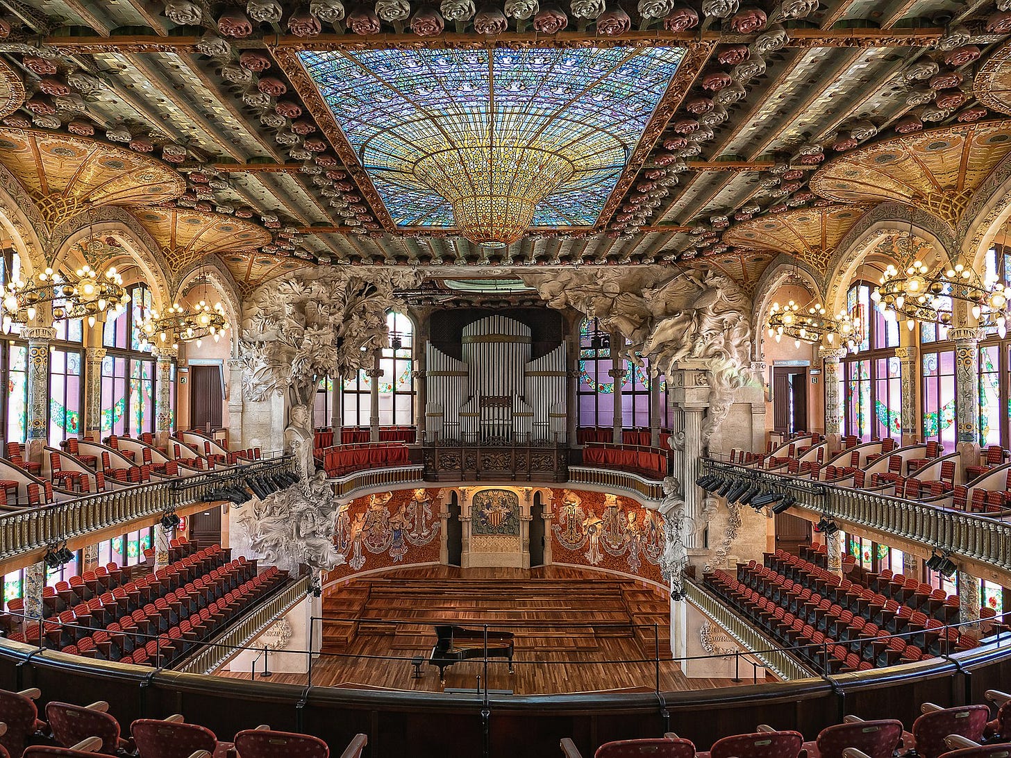 the Palau Musica Catalana and its beautiful interior