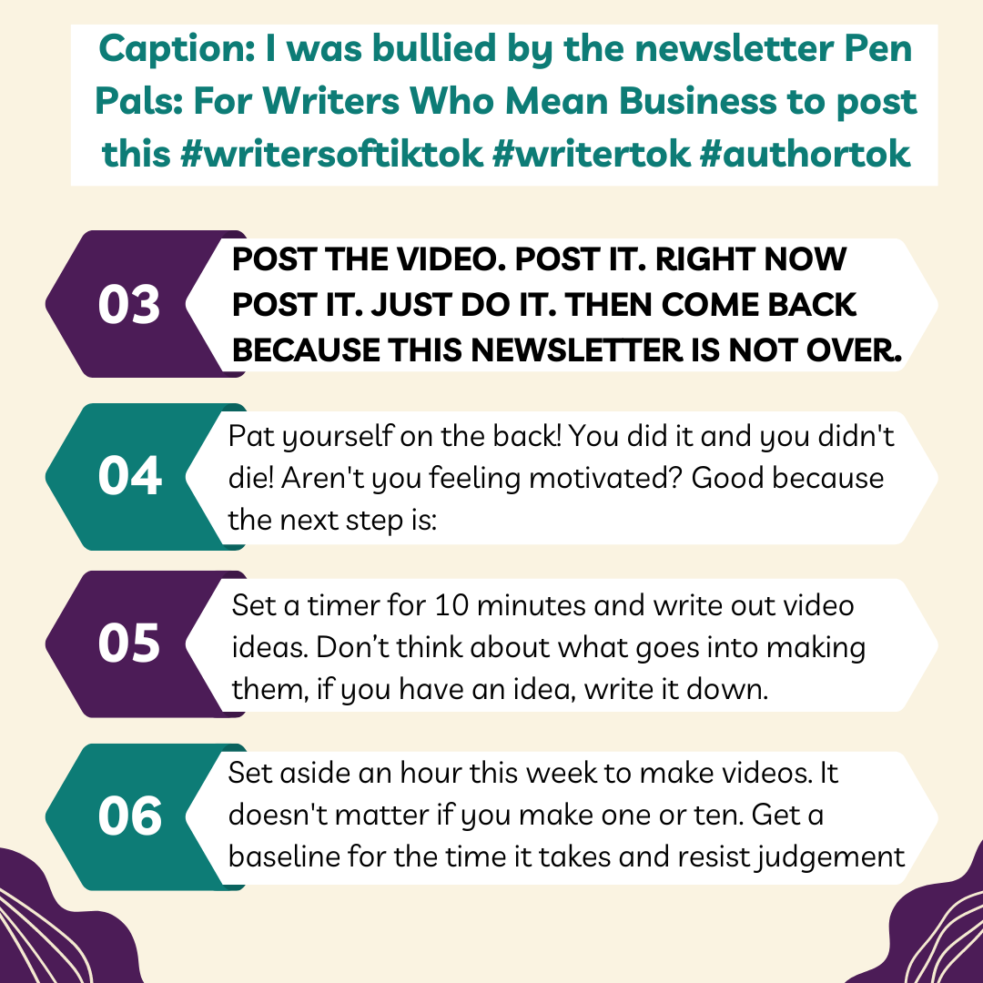 An infographic outlining details for posting a video. Please click the link in the caption for an all-text version