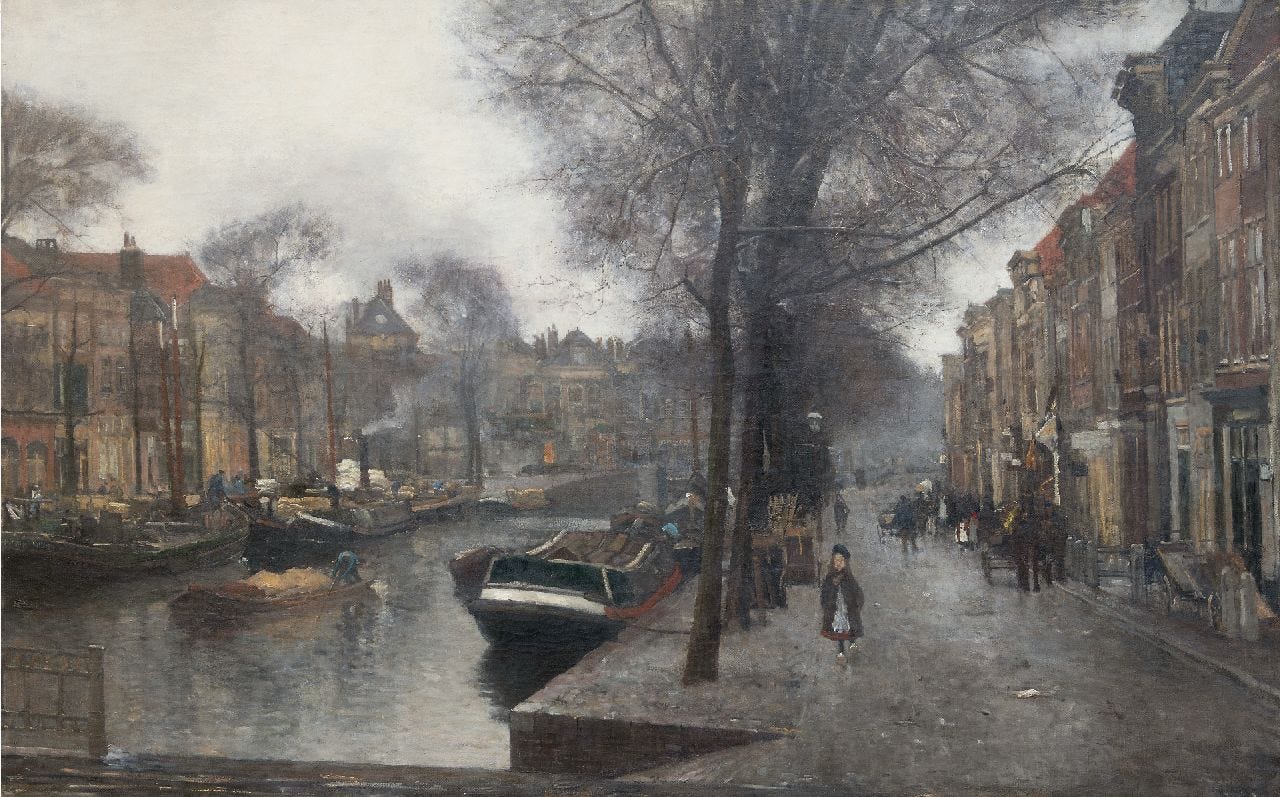 Arntzenius P.F.N.J. | Pieter Florentius Nicolaas Jacobus 'Floris' Arntzenius | Schilderijen te koop aangeboden | De Bierkade in Den Haag, gezien vanaf de Wagenbrug richting het Spui, olieverf op doek 126,4 x 201,3 cm, gesigneerd rechtsonder Arntzenius P.F.N.J. | Pieter Florentius Nicolaas Jacobus 'Floris' Arntzenius | Schilderijen te koop aangeboden | De Bierkade in Den Haag, gezien vanaf de Wagenbrug richting het Spui, olieverf op doek 126,4 x 201,3 cm, gesigneerd rechtsonder
