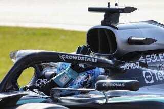 El británico George Russell conduce su Mercedes tras la clasificación para el Gran Premio de Canadá, el sábado 14 de junio de 2025 (Evan Buhler/The Canadian Press via AP) El británico George Russell conduce su Mercedes tras la clasificación para el Gran Premio de Canadá, el sábado 14 de junio de 2025 (Evan Buhler/The Canadian Press via AP)