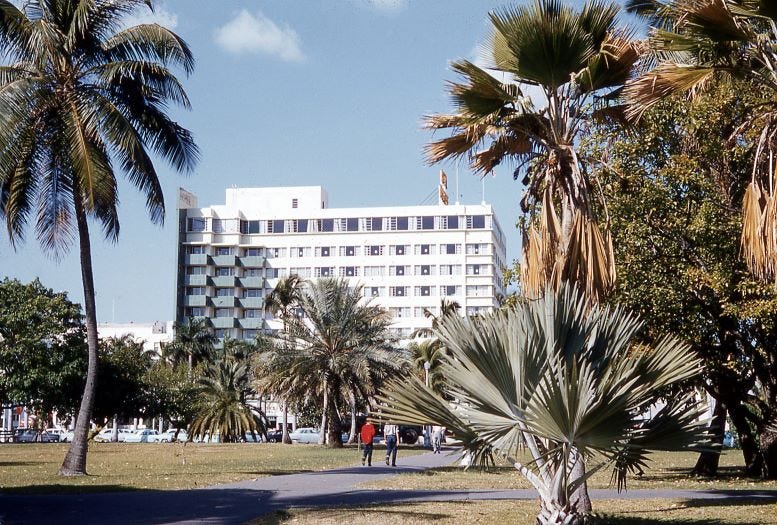 Biscayne Terrace Hotel on March 2, 1956 from Bayfront Park. Courtesy of Casey M. Piket.