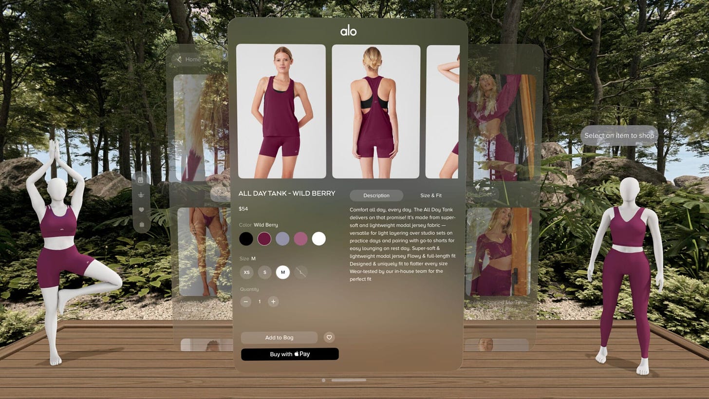 Alo Yoga App for Apple Vision Pro | Developed by Obsess
