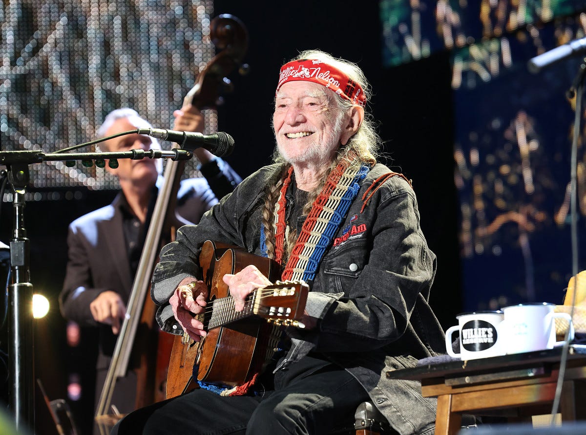 Willie Nelson performs in concert during Farm Aid at Coastal Credit Union Music Park at Walnut Creek on Sept. 24, 2022. in Raleigh, N.C.