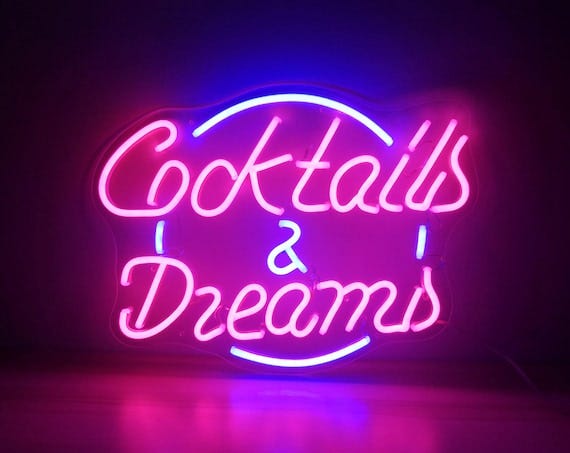 Cocktails & Dreams LED Neon Sign Lights for Drinking Bar - Etsy New Zealand