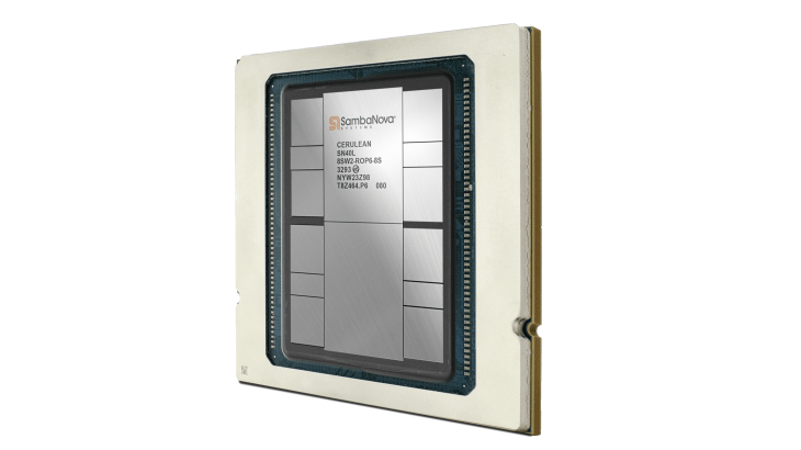 SambaNova SN40L chip from front angle.