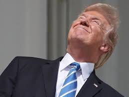 Trump looked at the solar eclipse ...