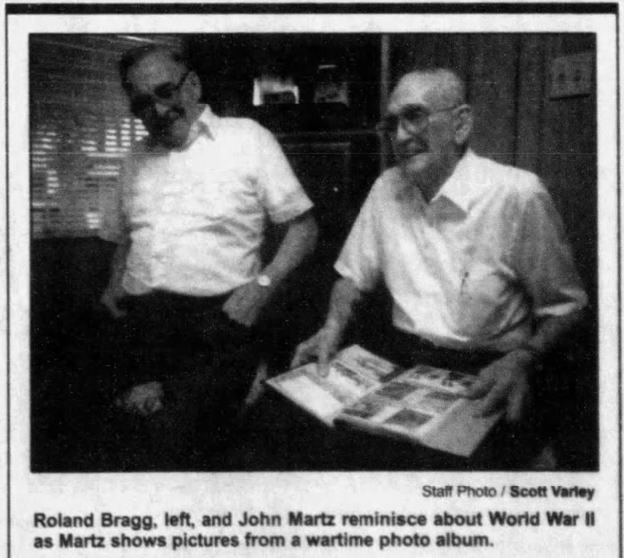 Newspaper picture of Roland Bragg and John Martz