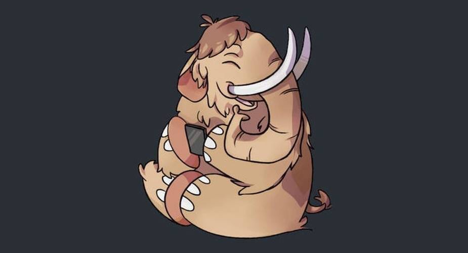 A picutre of Mastodon mascot, a small mastodon mamooth.