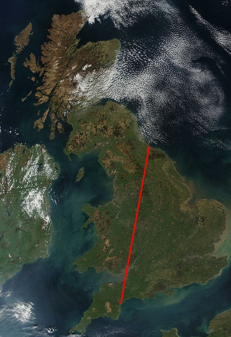 a map of the Tees-Exe line