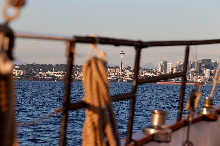 Tall ship sailing in Seattle