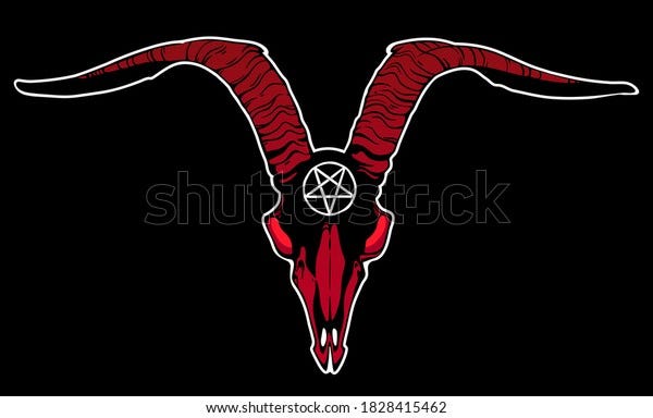 Goat Skull Pentagram On Forehead On Stock Vector (Royalty Free) 1828415462  | Shutterstock