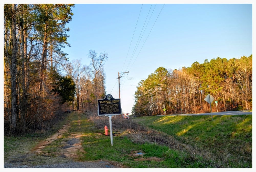 Entrance to Fair Prospect Cemetery, Montgomery County, Alabama