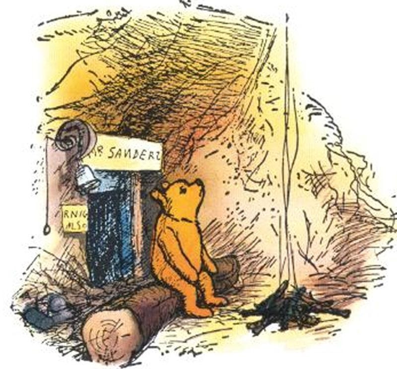 Winnie-the-Pooh lived in a forest all by himself under the name of Sanders.  "What does 'under the name' mean?" asked Christop… | Winnie the pooh, Pooh,  Pooh bear