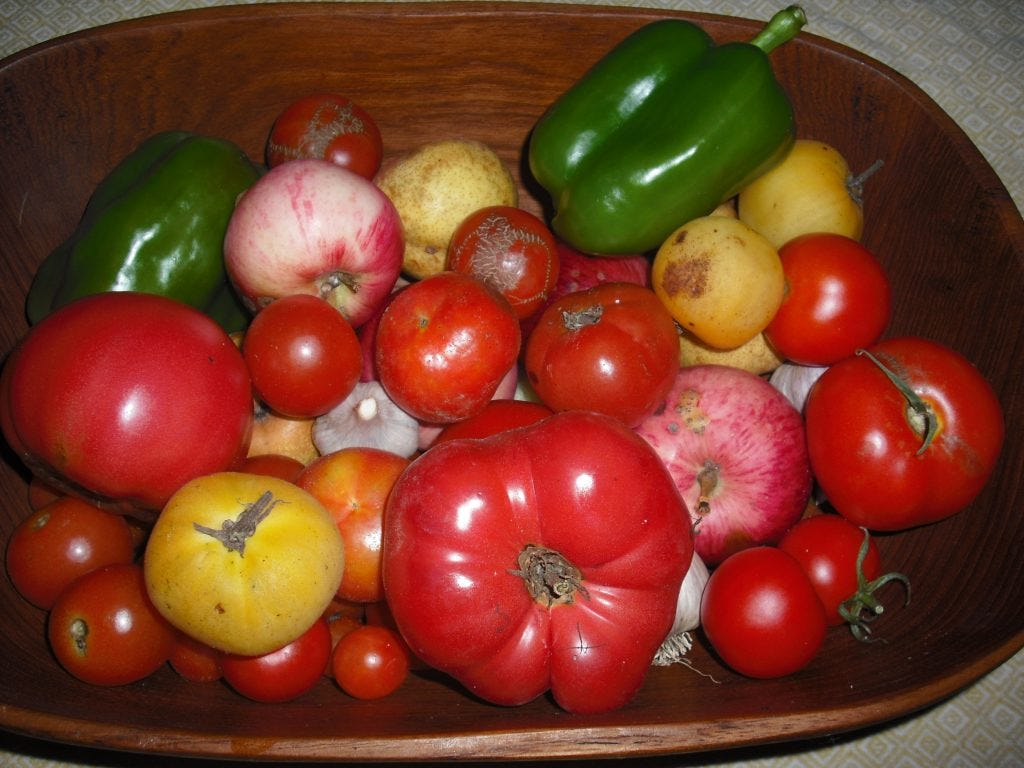 Bowl of heirloom tomatoes