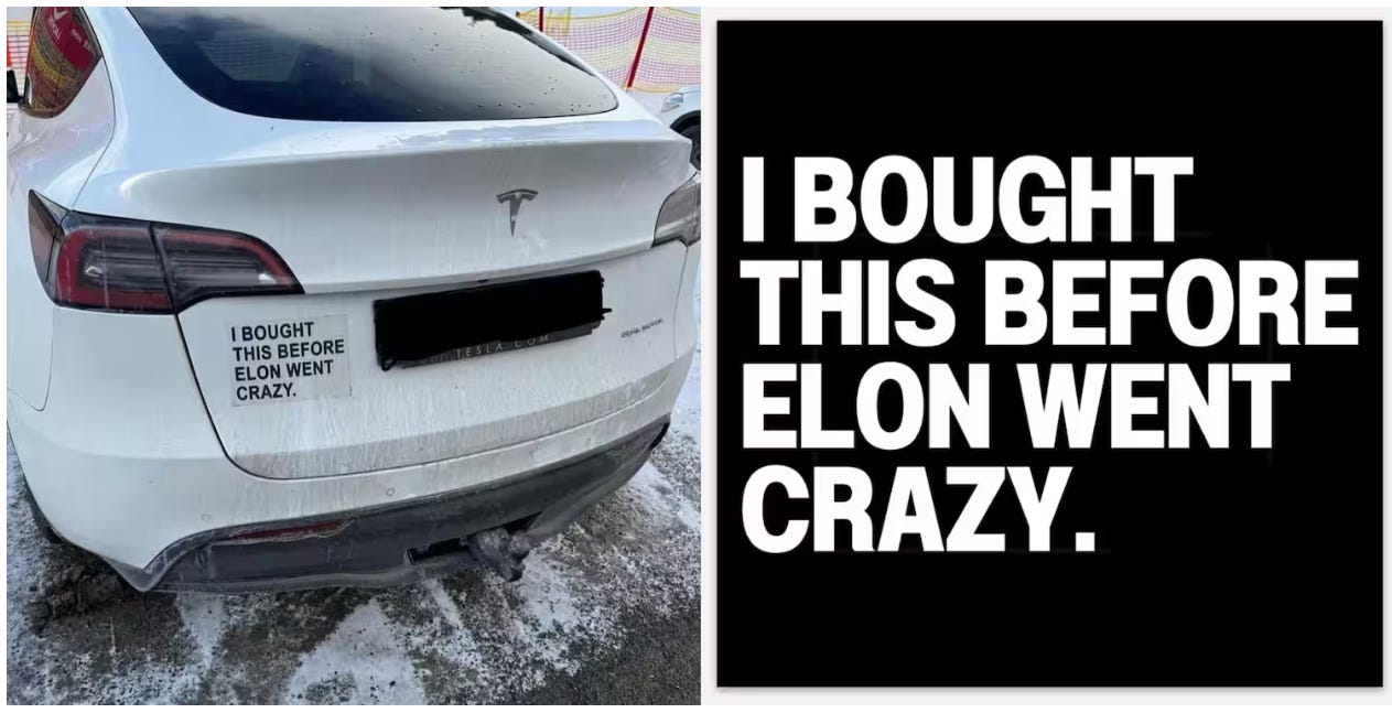 Anti Elon Musk car stickers