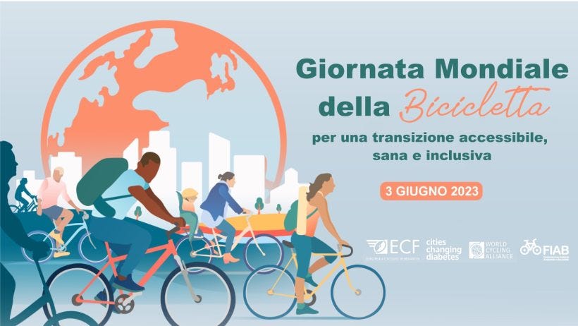 Giornata mondiale della bicicletta: la transizione verso società sostenibili, sane e inclusive. Scopri tutte le iniziative FIAB del 3 giugno