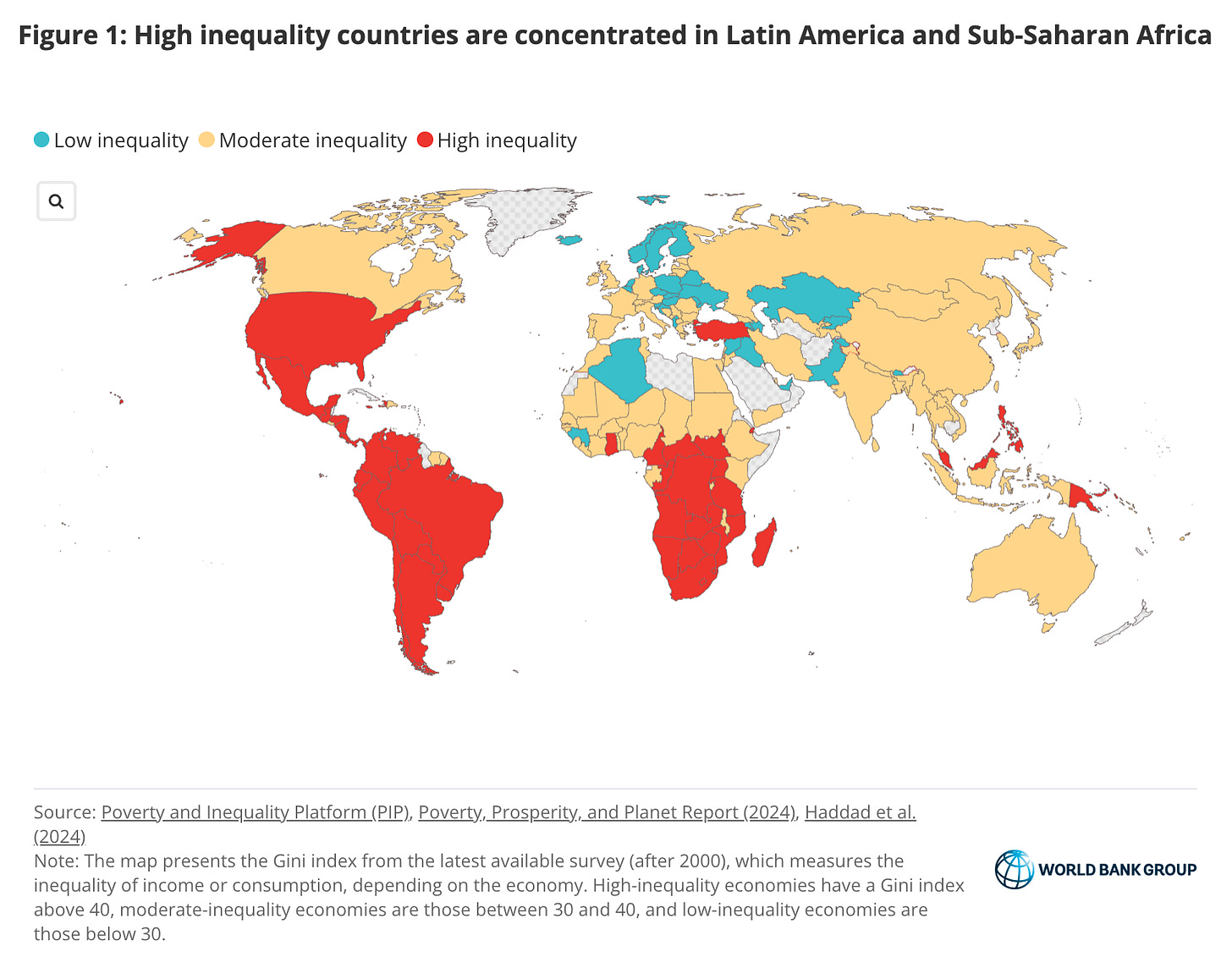 Income inequalities in the world, 2024 (World Bank)