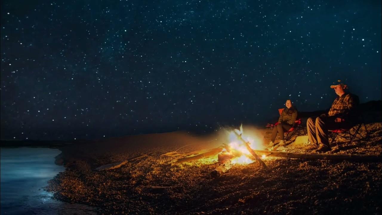 Campfire Under The Stars: The Perfect Ambience For A Starry Night - YouTube