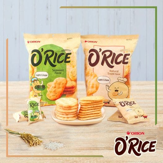 Delfi Orion Krekers Rice O'Rice O Rice Orice Seaweed Crackers Rice | Shopee  Singapore