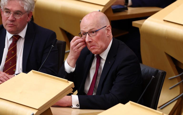 John Swinney, the former first minister of Scotland, is pictured yesterday at Holyrood - Jeff J Mitchell /Getty Images Europe