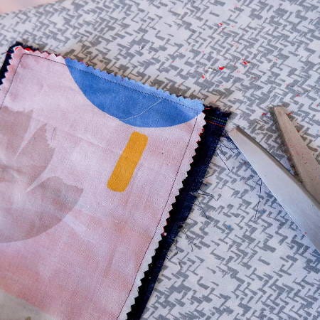pinked edges on a sewn pocket