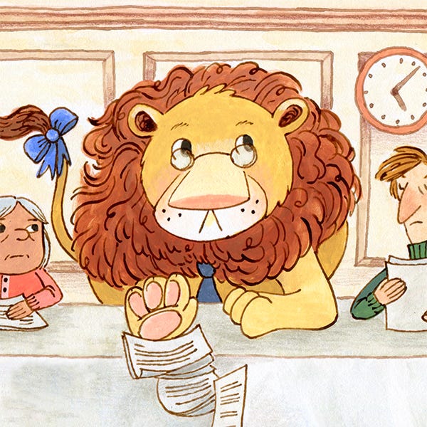 Leon from a sample spread in Kayla Stark picture book pitch
