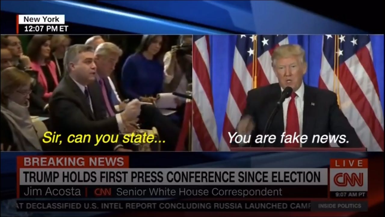 CNN YOU ARE FAKE NEWS SAID PRESIDENT-ELECT DONALD TRUMP - YouTube