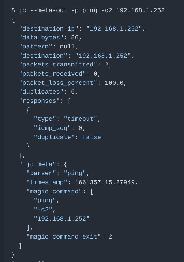 Ping command with Jc