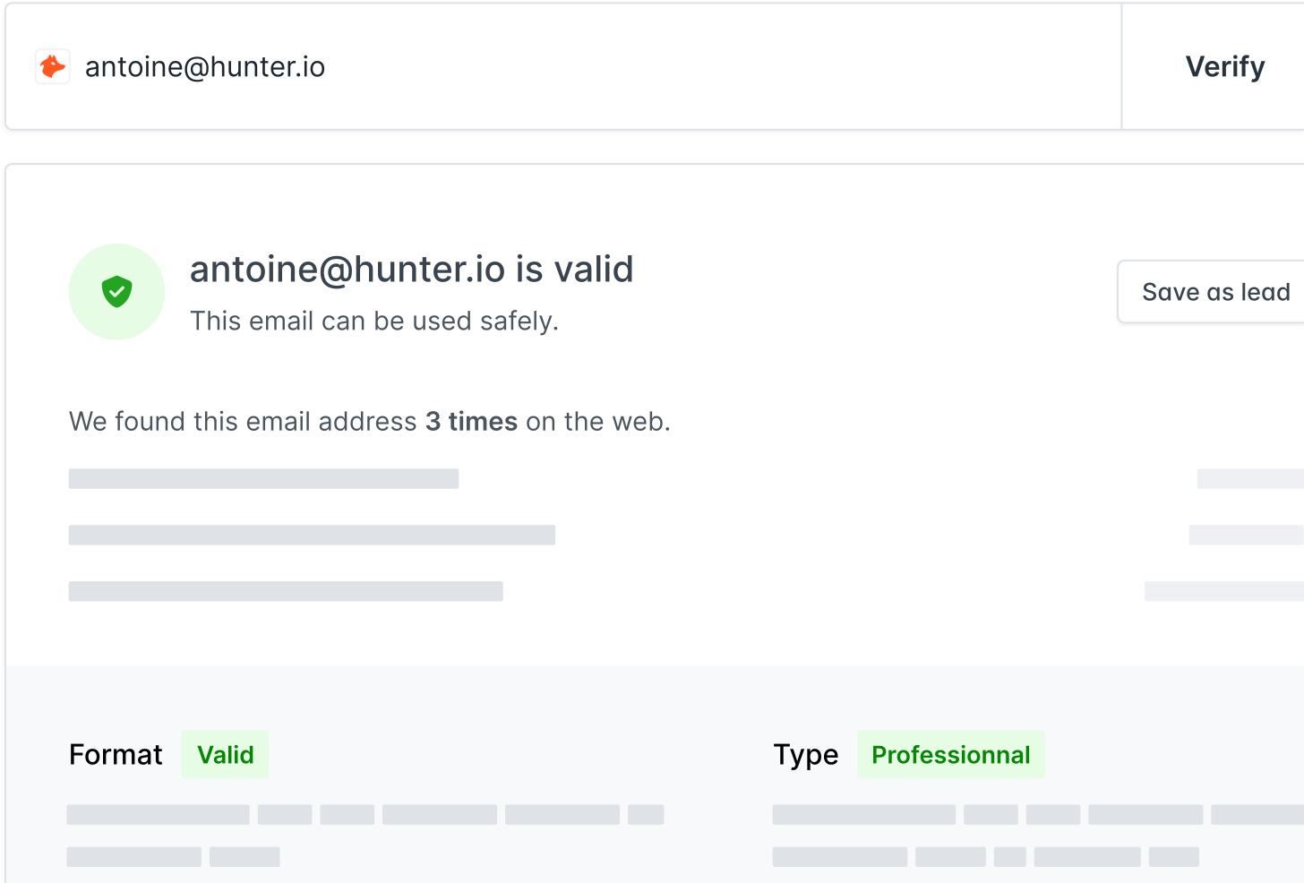 Hunter email verifier