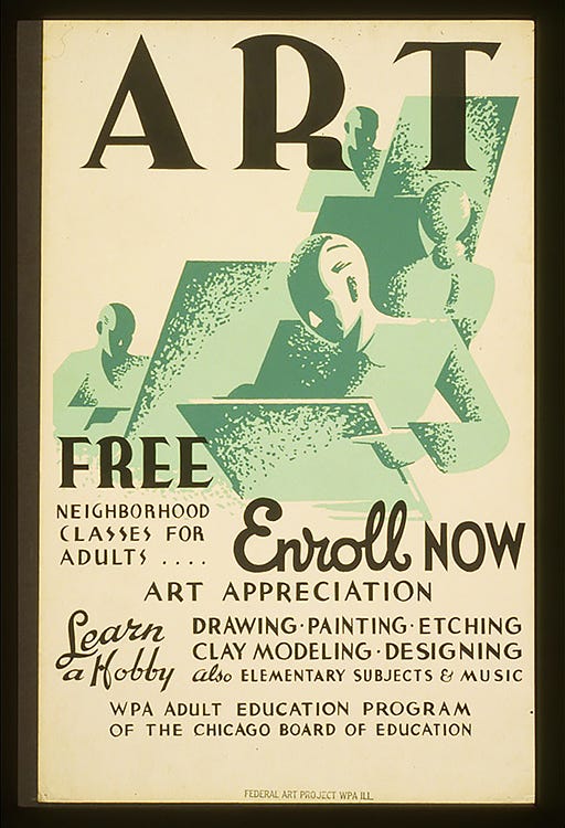 Enrollment poster for Federal Art Project