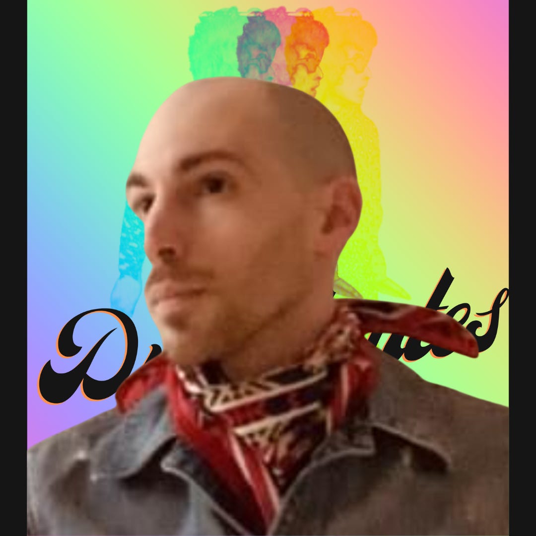 Photo of Christopher Vanni superimposed over the Dylantantes logo