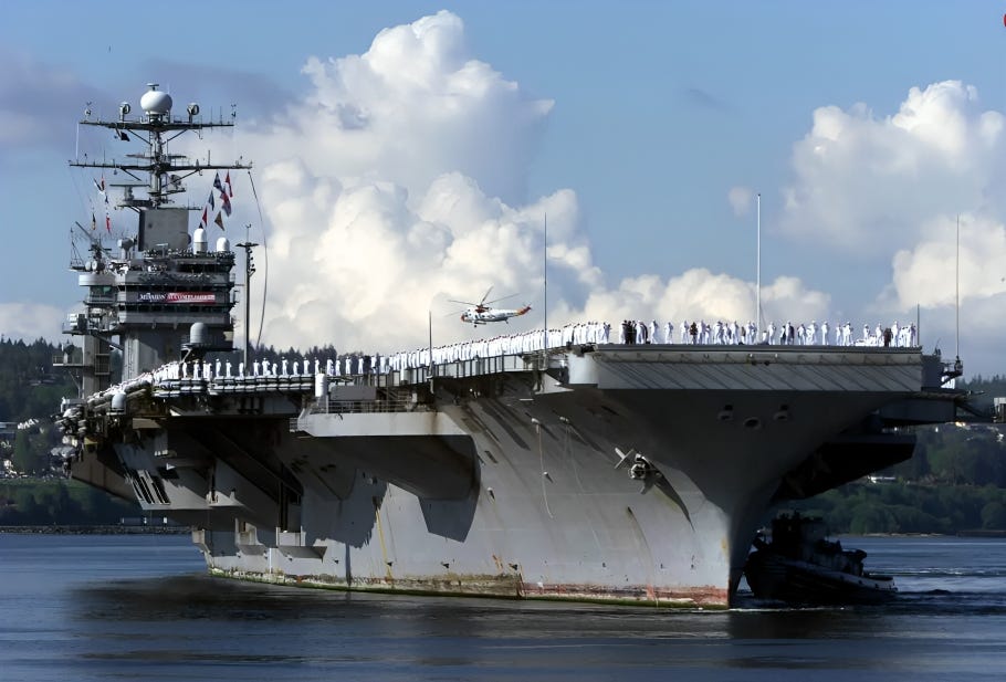 Worn-out U.S. Merchant Navy ship showcasing the dire state of naval readiness