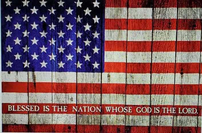 Blessed Is The Nation Whose God Is The Lord USA 3'X5' Flag ROUGH TEX®