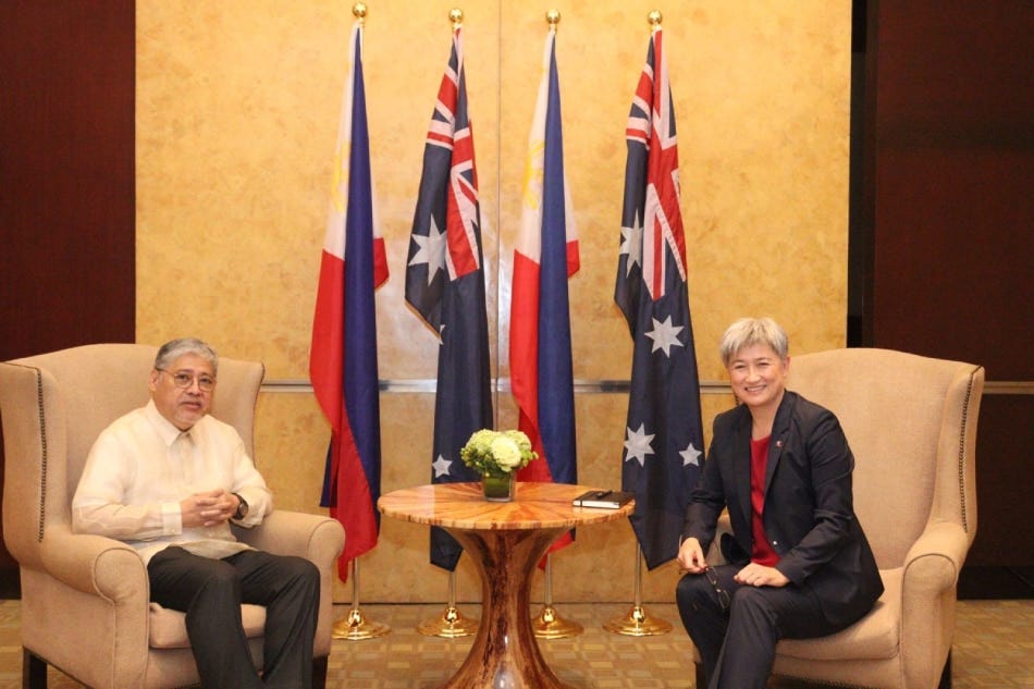 Australian Foreign Minister Penny Wong with Philippine Foreign Affairs Secretary Enrique Manalo on Thursday. Photo from Manalo's Twitter page