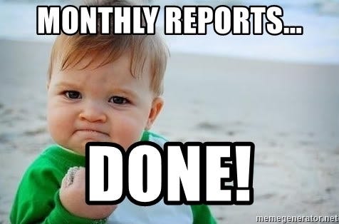 MONTHLY reports..., Done! - Meme Generator