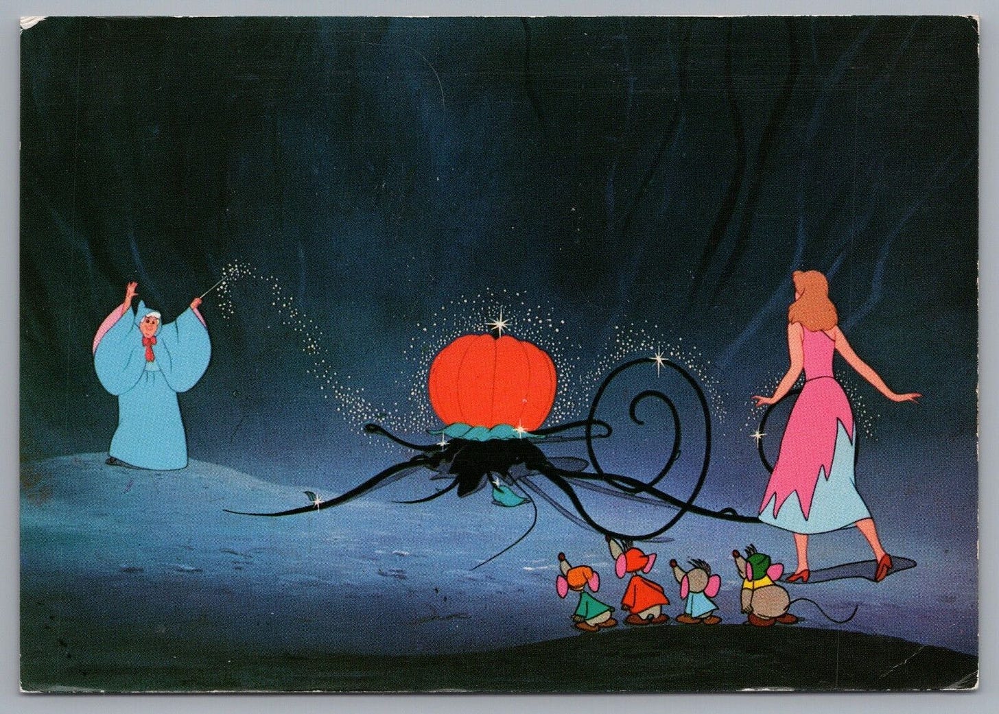 Cinderella Pumpkin Carriage Mice Fairy Godmother 4x6 Postcard - Picture 1 of 2