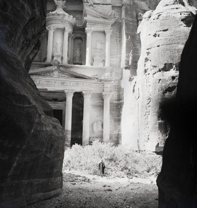 Walter Mittelholzer (Swiss, 1894-1937) 'Felsgrab Khazne al-Firaun, Petra' 1934