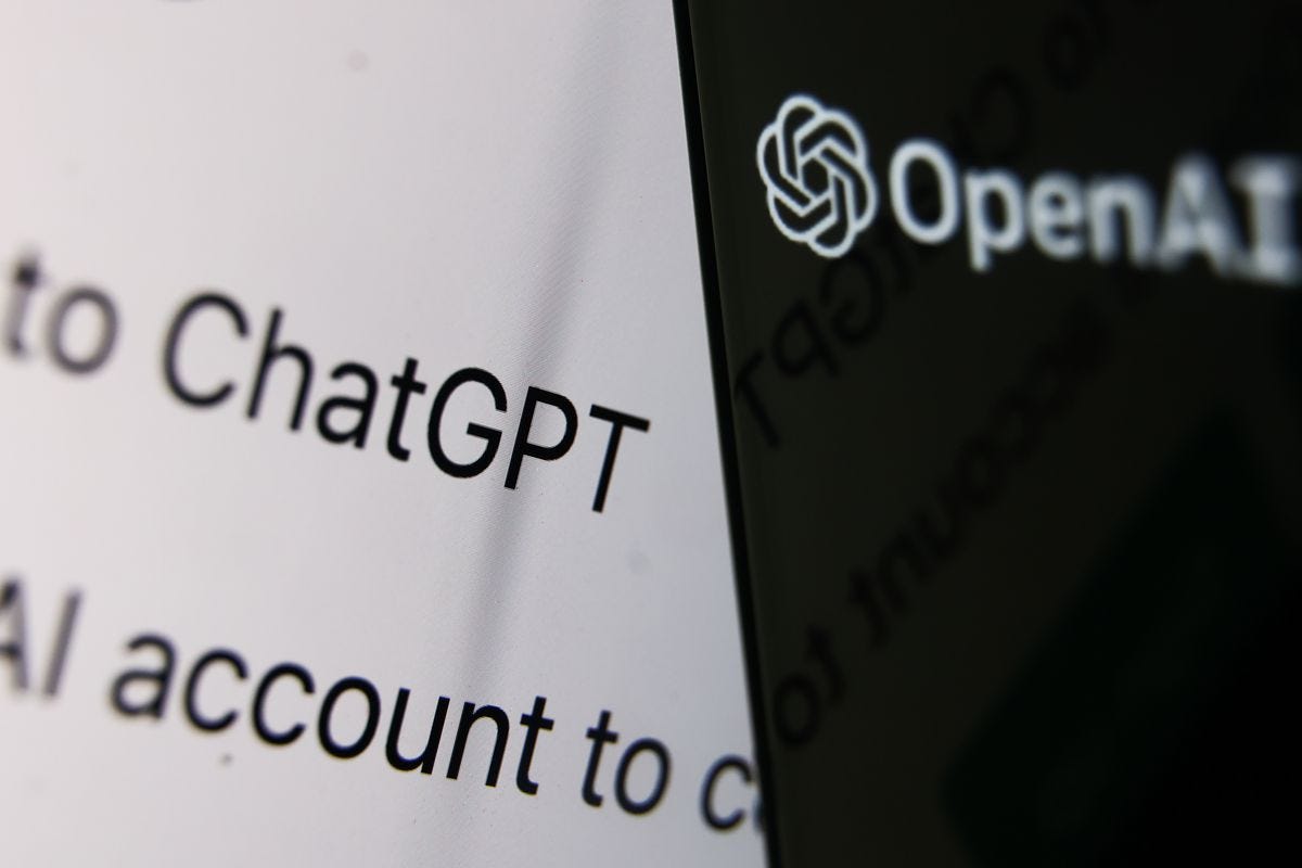 Black text on white and white text on black, reading “ChatGPT” and “OpenAI.”