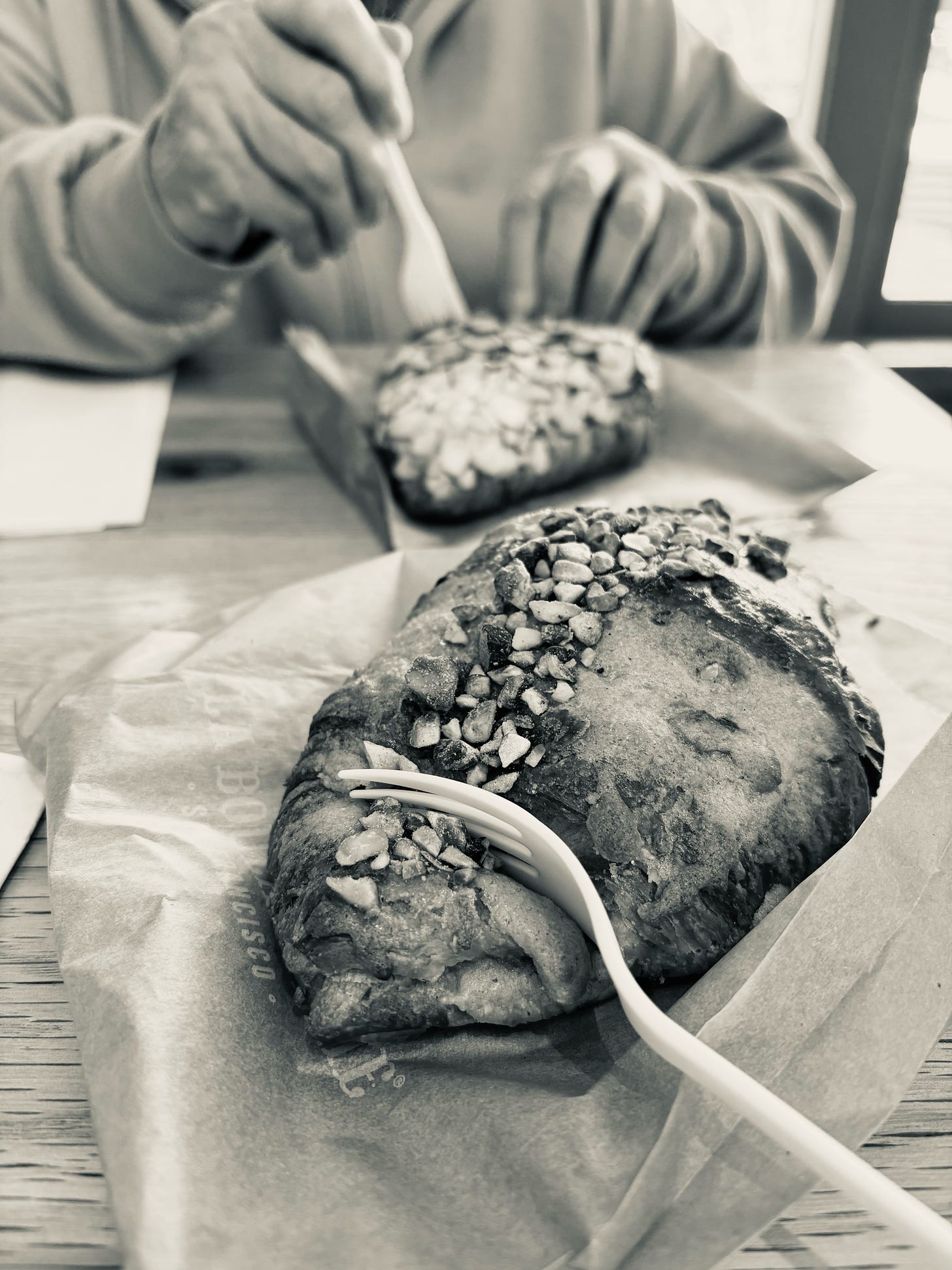 A pistachio croissant