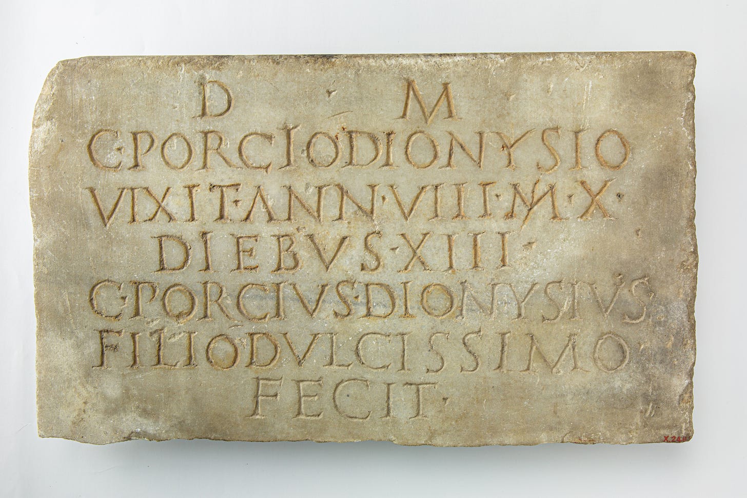 Marble plaque with funerary inscription, Marble, Roman