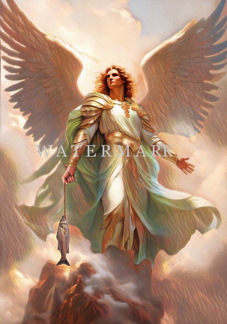 St. Raphael the Archangel Custom Digital Oil Painting DIGITAL DOWNLOAD image 1