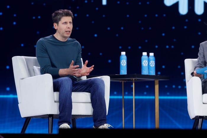 Sam Altman, OpenAI CEO, speaking at the Snowflake Summit.