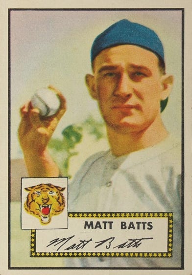 1952 Topps Matt Batts