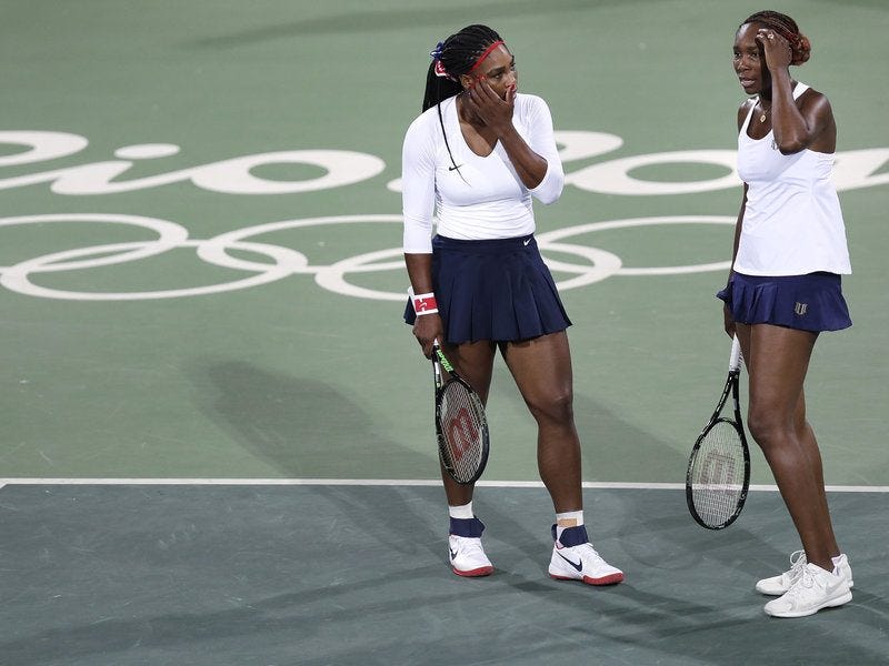 serena and venus williams lose rio olympics